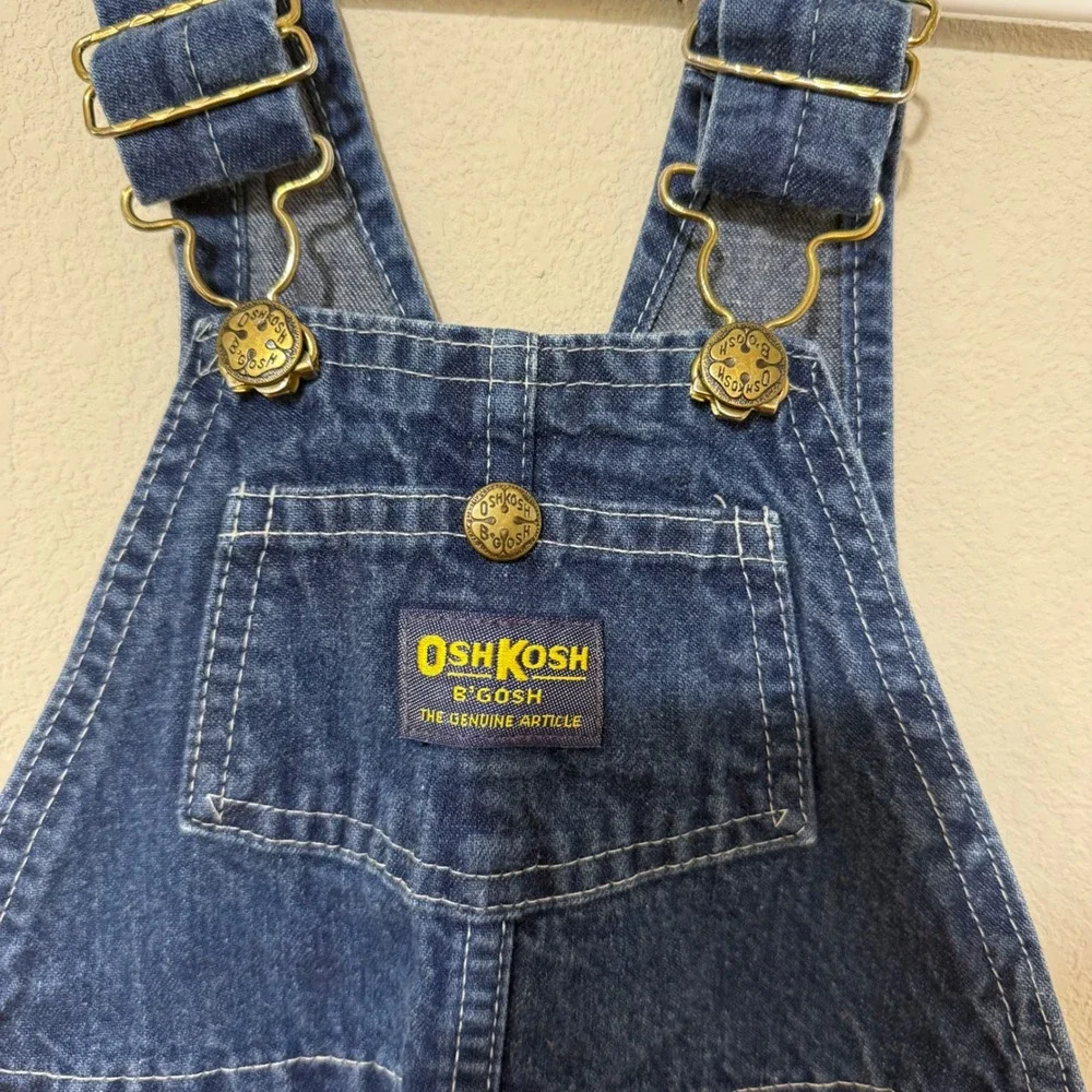 Vintage OshKosh B'gosh Denim Overalls 3T Blue Made in USA‎ Vestbak Dungaree